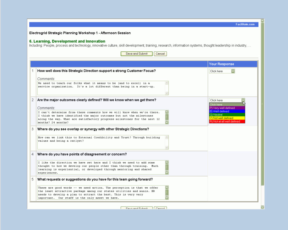 Figure 3: Large group comments on strategy brief Figure 3: Large group comments on strategy brief