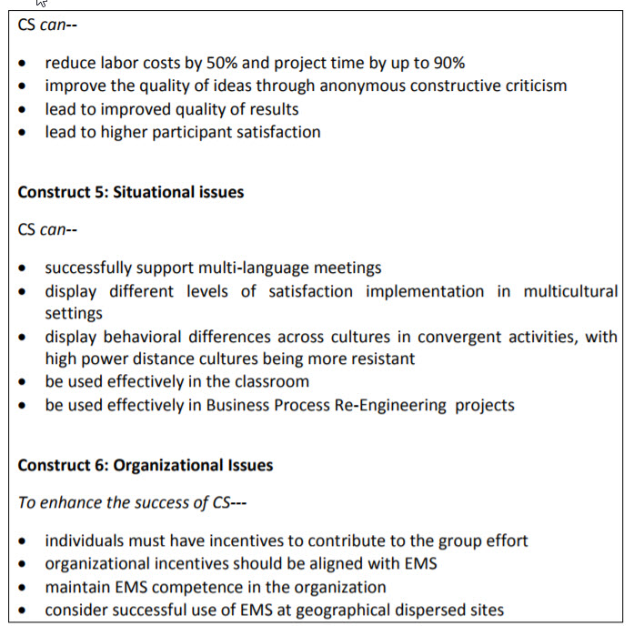 FIGURE 1: LESSONS LEARNED FROM COLLABORATIVE SYSTEMS (CS) RESEARCH-2 FIGURE 1: LESSONS LEARNED FROM COLLABORATIVE SYSTEMS (CS) RESEARCH-2